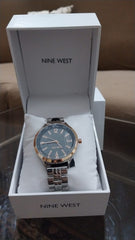 Nine West Silver Wristwatch with Copper Accents