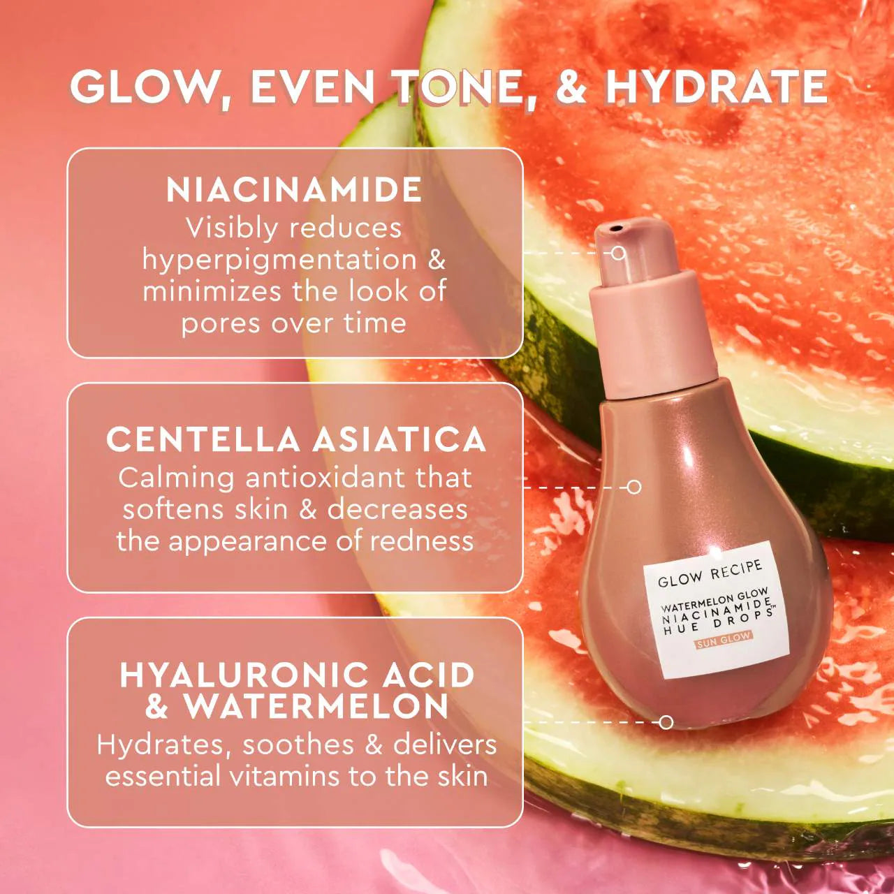 Watermelon Glow Niacinamide Hue Drops Sun Glow Serum 40ml