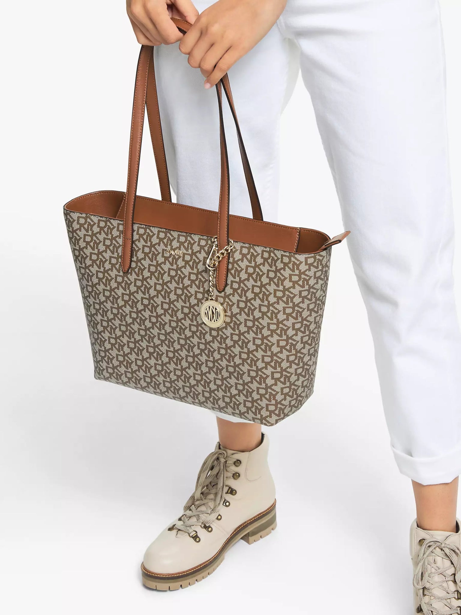 DKNY Bryant Logo Tote Bag, Chino/Caramel - SemBliss