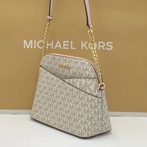 Michael Kors Jet Set Travel Medium Logo Dome Crossbody Bag - SemBliss